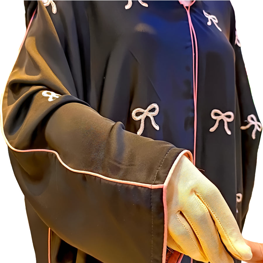 BOW ABAYA BY AQMISHA FASHION FREE SHEILA
